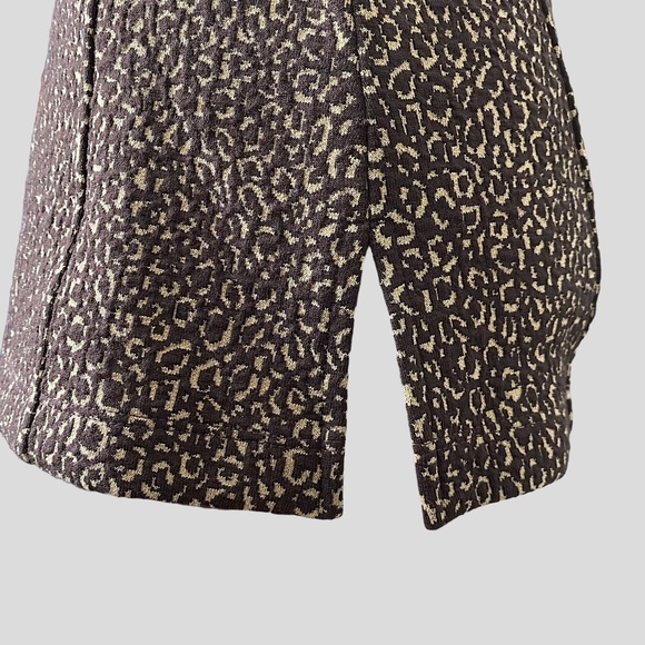 Ann Taylor Sleeveless Belted Leopard Stretch Animal Print Belt Top - Picture 5 of 9